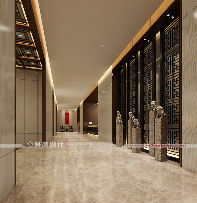 桐城天红酒店设计（四星级）-首层大厅设计